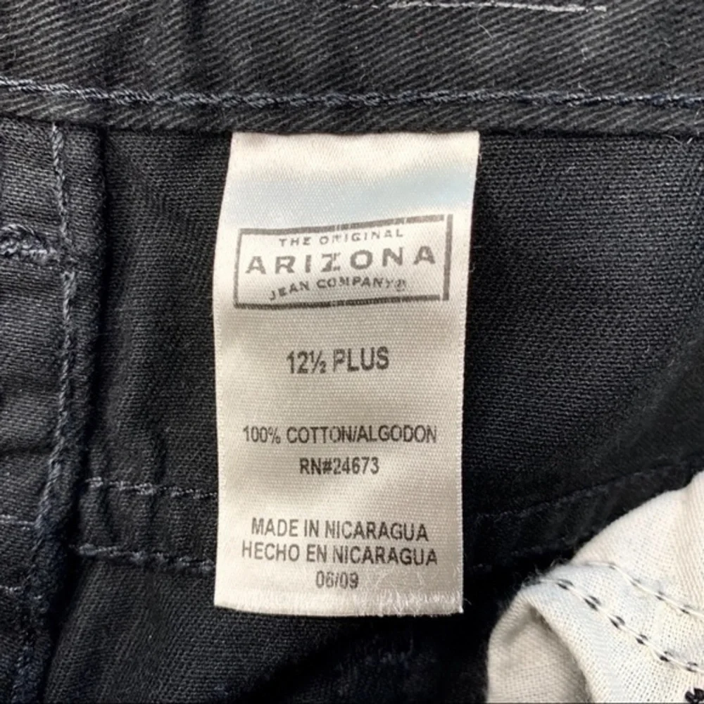 Arizona Adjustable Waist Black Flare Jeans Plus Sz